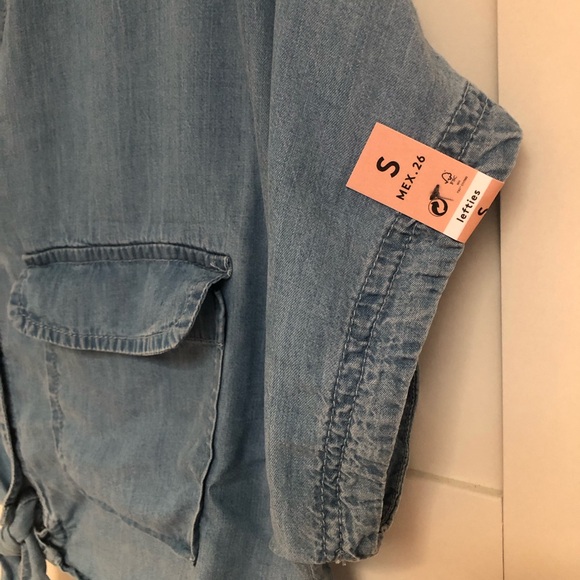 Lefties Blue Denim Short Top NWT - Picture 5 of 9